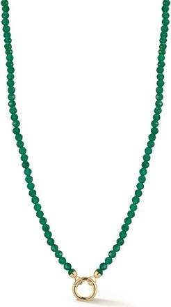 Ember Fine Jewelry 14K Gold Beaded Clasp Necklace in Gold/green at Nordstrom Rack