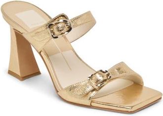 Dolce Vita Narcia Slide Sandal in Gold Distressed Leather at Nordstrom, Size 8.5