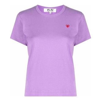Comme Des Gar&ccedil;ons (WMNS) COMME des GARCONS PLAY FW25 Small Red Heart T-Shirt Purple AZ-T313-051-4