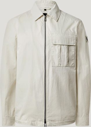 Belstaff Cargo Overshirt Mens Compact Technical Cotton Silver Birch Size 2XL