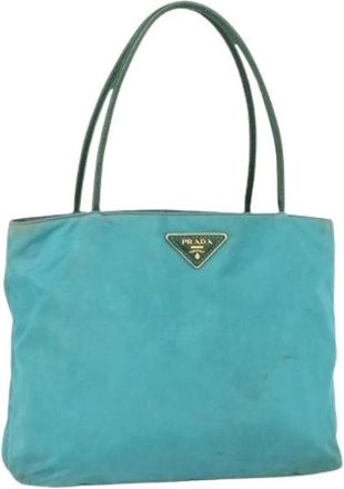 Prada Pre-owned Nylon Tote - Dames - Vintage Shopper - Blauw - ONE Size - Nylon - Vintage