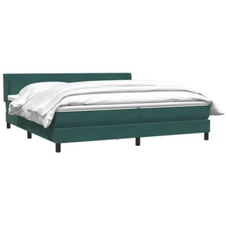 vidaXL Cama Box Spring Con Colch&oacute;n Terciopelo Verde Oscuro 180x220 Cm Vidaxl