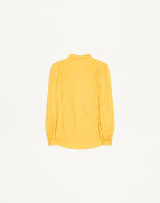 Valentino VLogo Striped Jacquard Top Woman YELLOW 40