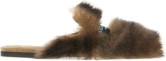 Dolce & Gabbana Shearling en Su&egrave;de Pantoffels - Dames - Pantoffels - Bruin - 37 EU - Su&egrave;de - Schoenen