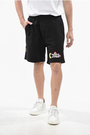 Dsquared2 PAC-MAN Plain Shorts RELAX FIT with Front Print size Xxl