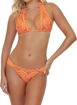 PQ Swim Lace Bikini Bottom In Orange Crush