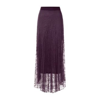 Rich & Royal Lace Plissee Rok - Dames - Midirokken - Paars - M - Rokken