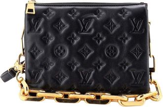 Louis Vuitton Black Monogram Embossed Lambskin Coussin Bb (Authentic Pre- Loved)