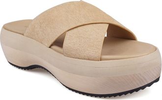 Artisan by Zigi Maia Genuine Calf Hair Platform Sandal in Natural Tan at Nordstrom, Size 10
