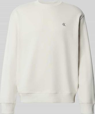 Calvin Klein Jeans Sweatshirt mit Label-Stitching in Offwhite, Größe XXL