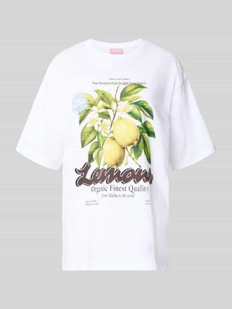 Jack & Jones Loose Fit T-Shirt mit Motiv-Print Modell MILLOW in Weiss, Gr&ouml;&szlig;e XL