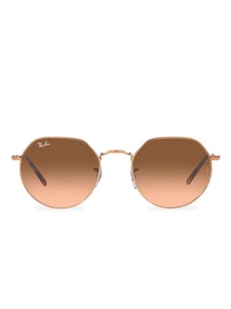 Ray-Ban 0RB3565 zonnebril met rond montuur - Goud
