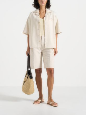 Mani&egrave;re De Voir Alexis Unisex Cote dAzur Boxy Shirt in Cream at Nordstrom, Size X-Small