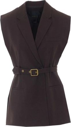 Pinko Vests - Dames - Gillet - Bruin - M - Kostuums