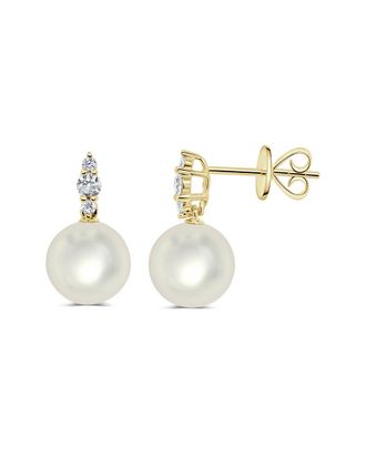 Sabrina Designs 14K 0.19 Ct. Tw. Diamond & Pearl Dangle Earrings