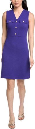 St. John V-Neck Fit N Flare Knit Dress