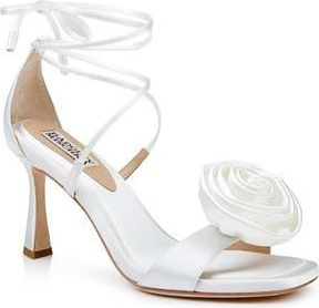 Badgley Mischka Janelle Ankle Wrap Sandal in White Satin at Nordstrom Rack, Size 6.5