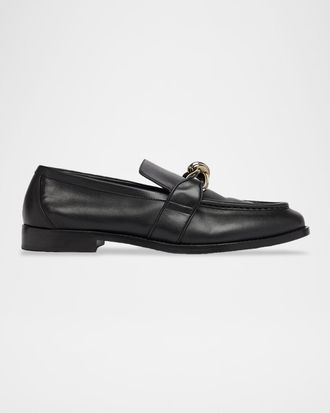 Bottega Veneta Men & apos;s Astaire Metallic Knot Napa Loafers