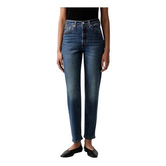 Levi's Jeans, Dames, Blauw, W28 L26, 501 Crop Lightweight