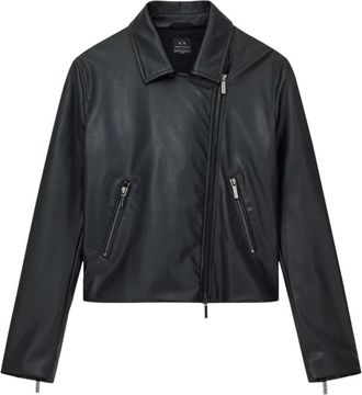 A|X Armani Exchange Asymmetrische jas met ritssluiting - Dames - Zomerjassen - Zwart - S - Polyester - Jassen