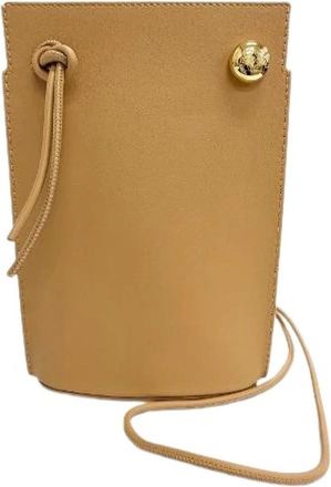 Loewe Pre-owned Pebble Dice Pocket Anagram Classic Calf Shoulder Bag - Dames - Vintage Schoudertas - Beige - ONE Size - Leer - Vintage