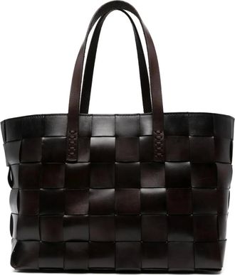 Dragon Diffusion Borsa tote in pelle di vitello intrecciata - Marrone