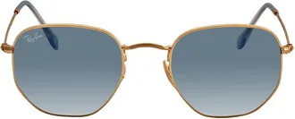 Ray-Ban Hexagonal Flat Lenses Blue Gradient Unisex Sunglasses RB3548N 91233M 51