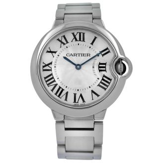 Cartier Pre-owned Cartier Ballon Bleu De Cartier Silvered Guilloche Dial Unisex Watch W69011Z4