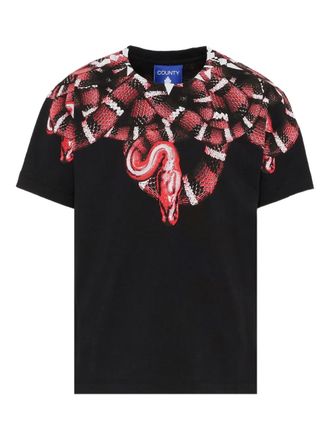 Marcelo Burlon short-sleeve graphic T-shirt - kids - Cotton - 10 yrs - Black