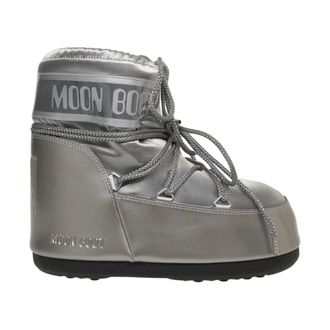 Moon Boot Moon Boot, Winter Boots, female, Gray, Size: 6 US Metallic Ankle Boots for Women