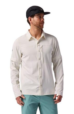 Backcountry Tahoe Woven Convertible Snap-Up Shirt - Mens in Egret at Nordstrom, Size Large