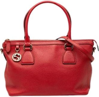 Gucci Pre-owned Leren Satchel - Dames - Vintage Handtas - Rood - ONE Size - Leer - Vintage