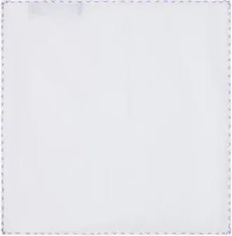 Robert Talbott Carlton Linen Cross Stitch Border Pocket Square in White/lavender at Nordstrom