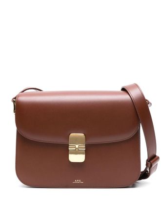 A.P.C. Grace leren crossbodytas - Bruin
