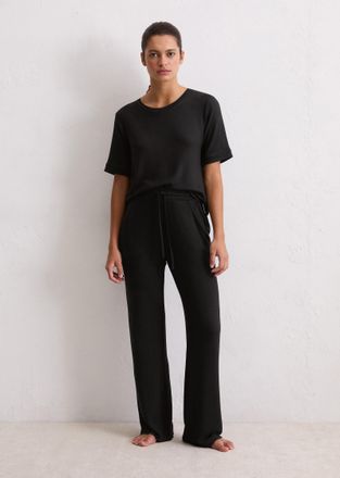 Marc O'Polo Loungehose MARC OPOLO Soft Knit, Damen, Gr. XL, N-Gr, schwarz, Feinstrick, Obermaterial: 95% Modal, 5% Elasthan, bequem lang, Hosen Loungehose, weich,