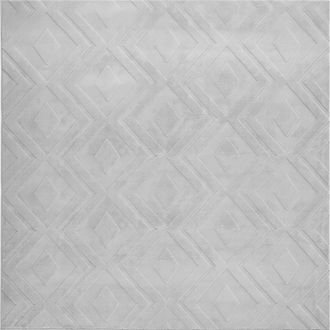 Beliani Alfombra Para Sala De Estar Moderna Forma Cuadrada Jacquard 160 X 160 Cm Pelo Corto Gris Kevirel