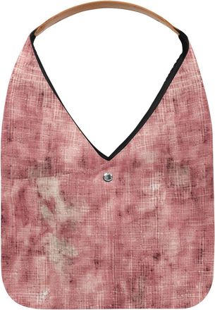 Generic Pink Vintage Mottled Pattern Reusable Lightweight Grocery Bags - Foldable Into Compact Pouch, Washable & Sturdy, Multipurpose for Shopping and Travel