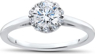 Pompeii3 3/4 Ct Lab Created Diamond Madelyn Halo Engagement Ring 14k White Gold