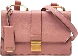 Miu Miu Pre-owned Goatskin Crossbody Bag - Dames - Vintage Schoudertas - Roze - ONE Size - Leer - Vintage