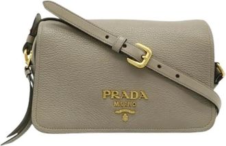 Prada Pre-owned Cross Body Bags, female, Gray, Size: ONE SIZE Pre-owned Vintage Pochette Shoulder Bag
