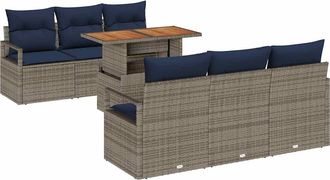 vidaXL Conjunto De Sof&aacute; De Jard&iacute;n 7 Uds. 6-n&uacute;mero De Plazas Vidaxl