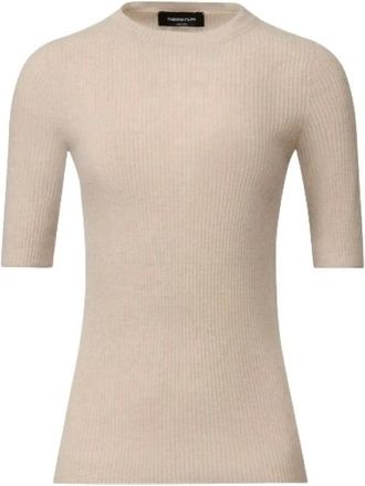 Fabiana Filippi Truien & Vesten, Dames, Beige, XS, Wol, Platinum Crewneck