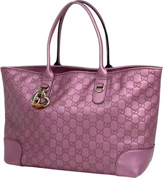 Gucci Metallic Pink Leather Shoulder Bag Tote Bag (Pre-Owned)