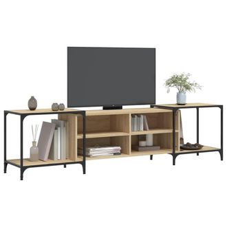Berkfield Home TV Cabinet Sonoma Oak 203x37x50 cm Engineered Wood in Light Brown | Size: 203 x 37 x 50 cm