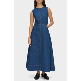Aligne Waterlily Sleeveless Organic Cotton Denim Dress in Mid Blue at Nordstrom Rack, Size 4