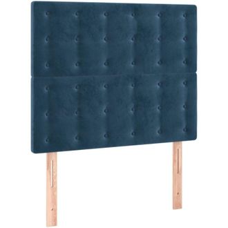 vidaXL Cabecero Con Luces Led Terciopelo Azul Oscuro 90x5x118/128 Cm Vidaxl