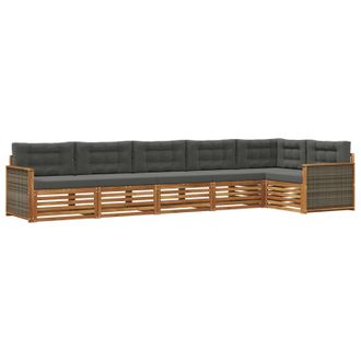 vidaXL Conjunto De Sof&aacute;s De Exterior 6 Pcs Natural Y Antracita Vidaxl