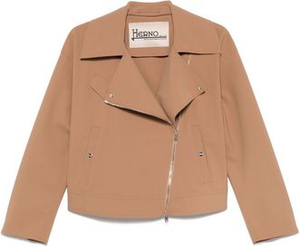 Herno jersey biker jacket - Brown