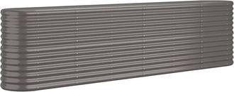vidaXL Garden Raised Bed Galvanised Steel 260x40x68 cm Grey Vidaxl