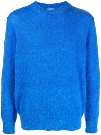 Off-white Arrows logo-intarsia jumper - men - Mohair/Wool/Polyamide - M - Blue